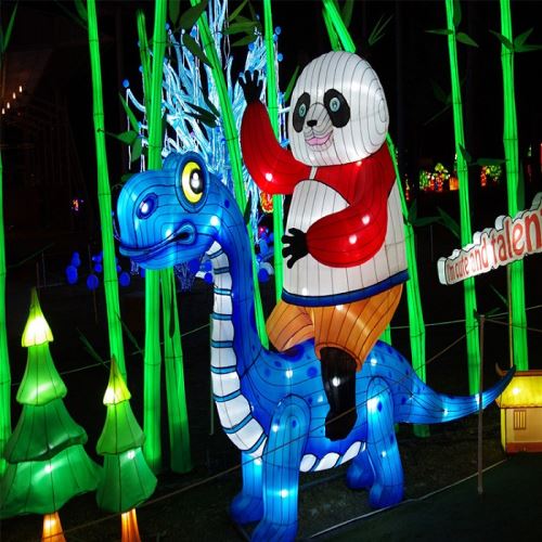 Arrangementsdekorasjon Fargerike lyktearter Nydelige dyrelanter i Panda-type