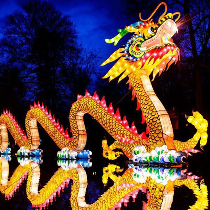 Wholesale Popular Festival Silk Item Lantern Dragon Lanterns